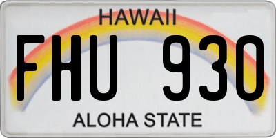 HI license plate FHU930