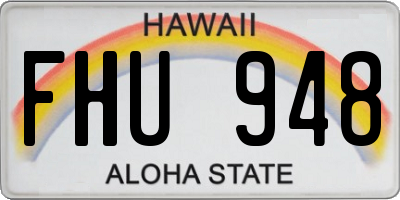 HI license plate FHU948