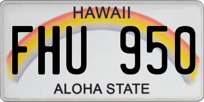 HI license plate FHU950