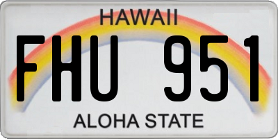 HI license plate FHU951