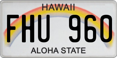 HI license plate FHU960