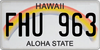 HI license plate FHU963
