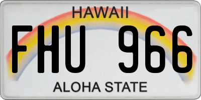 HI license plate FHU966