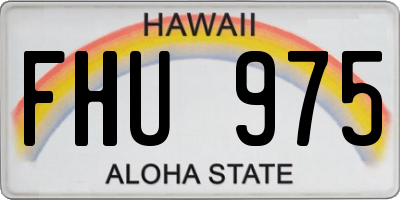 HI license plate FHU975