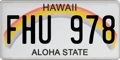 HI license plate FHU978