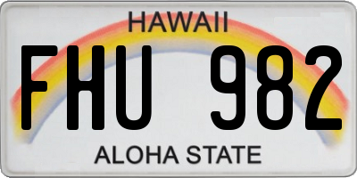 HI license plate FHU982