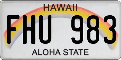 HI license plate FHU983