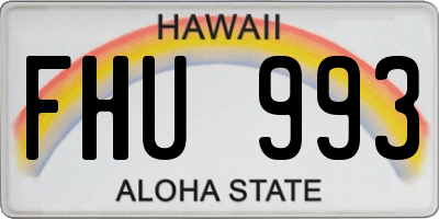 HI license plate FHU993
