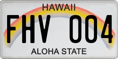 HI license plate FHV004