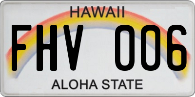 HI license plate FHV006