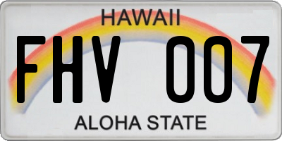 HI license plate FHV007