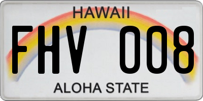 HI license plate FHV008