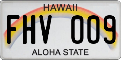 HI license plate FHV009