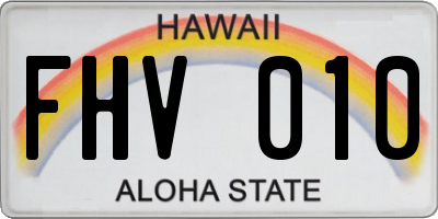 HI license plate FHV010