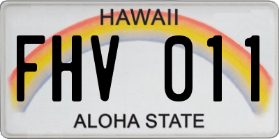HI license plate FHV011