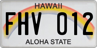 HI license plate FHV012