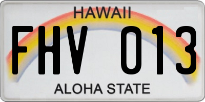 HI license plate FHV013