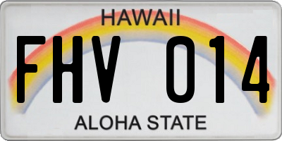 HI license plate FHV014