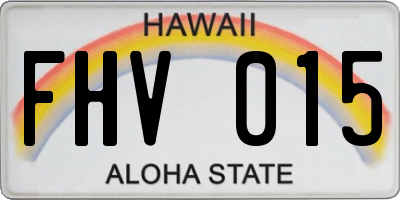 HI license plate FHV015