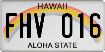 HI license plate FHV016