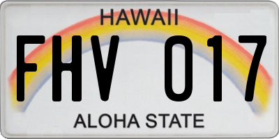 HI license plate FHV017