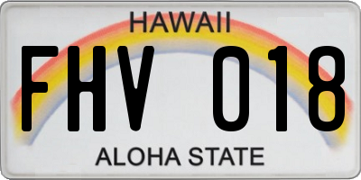 HI license plate FHV018