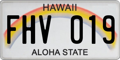 HI license plate FHV019