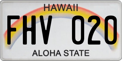 HI license plate FHV020