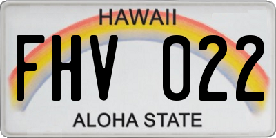 HI license plate FHV022
