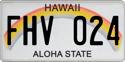 HI license plate FHV024