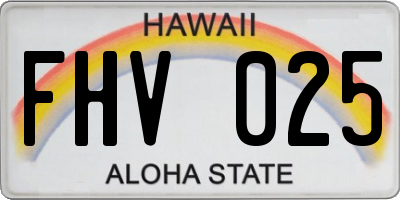 HI license plate FHV025