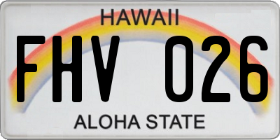 HI license plate FHV026