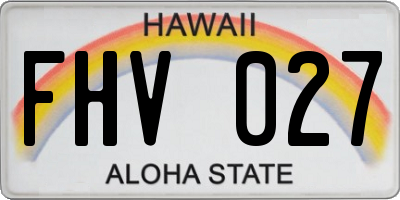 HI license plate FHV027
