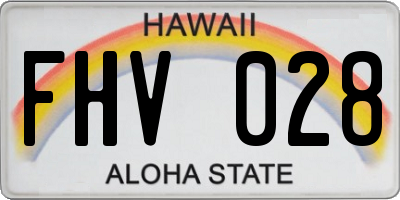 HI license plate FHV028