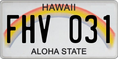 HI license plate FHV031