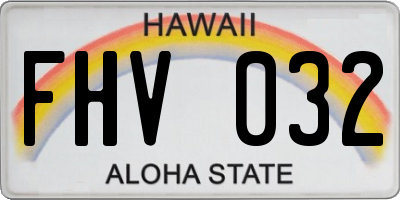 HI license plate FHV032
