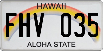 HI license plate FHV035