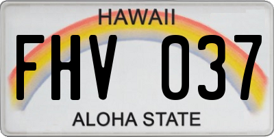 HI license plate FHV037