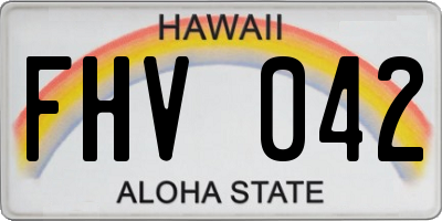 HI license plate FHV042