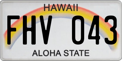 HI license plate FHV043
