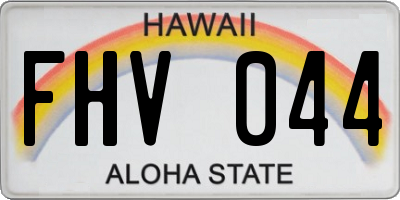 HI license plate FHV044