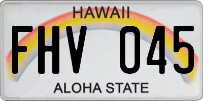 HI license plate FHV045