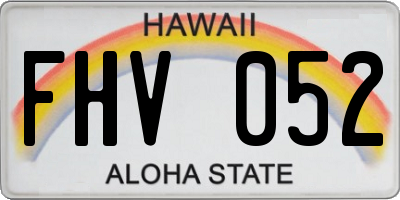 HI license plate FHV052