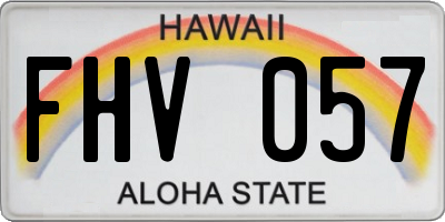 HI license plate FHV057