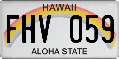 HI license plate FHV059