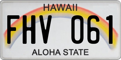 HI license plate FHV061