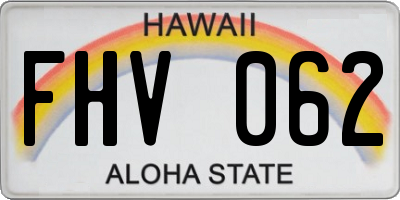 HI license plate FHV062