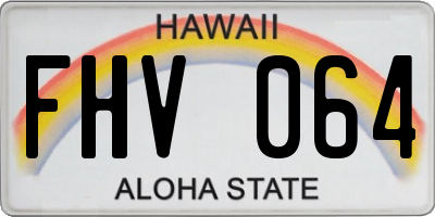 HI license plate FHV064