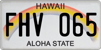 HI license plate FHV065
