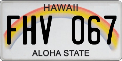 HI license plate FHV067